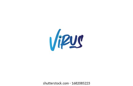 creative minimal virus text logo vector  design