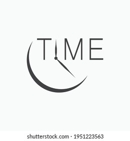 Logotipo de reloj mínimo creativo. Símbolo de ronda de hora simple