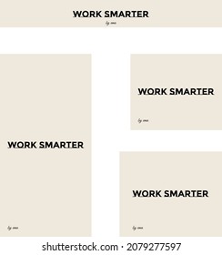 Creative minimal web ad banner Work Smarter Not Harder
