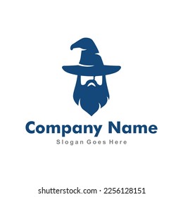 Creative minimal wizard warlock logo. Wizard character logo