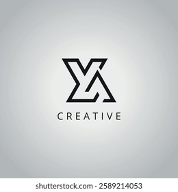 Creative Minimal YA AY Letter Business Logo Design Vector Icon Symbol.