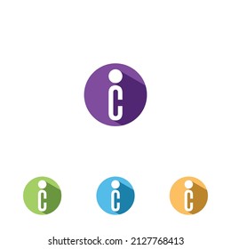 Creative minimalism logotype icon symbol. Simple letter iC logo design template. Vector illustration EPS.8 EPS.10