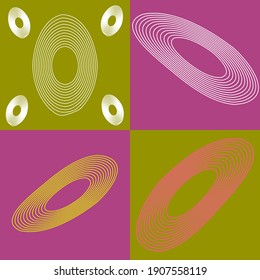 diseño creativo minimalista de composición artística abstracta dibujado con círculos alargados, ideal para colgamientos de pared, afiches, como diseños de postales o folletos, ilustraciones vectoriales