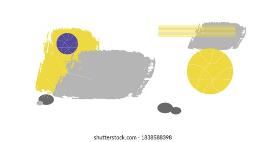 creative minimalist abstract brush illustrations for wall decoration, postcard or brochure cover design. Vector EPS10