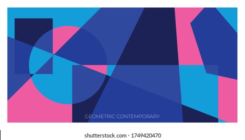 creative minimalist abstract contemporary illustrations for wall art and decoration, postcard,poster or brochure cover design. using blue and pink duo tone color