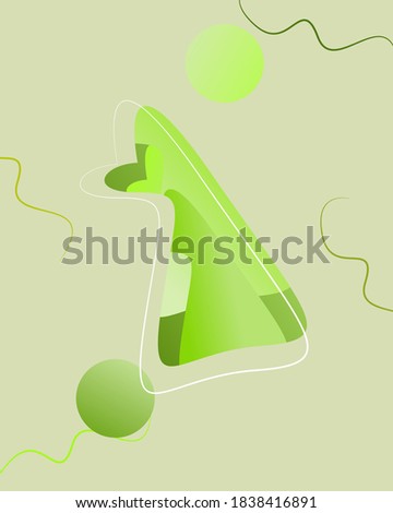 Creative minimalist abstract illustration in green for wall art, book cover design and postcard. EPS by Affinity Designer.