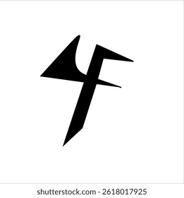 Creative minimalist abstract letter F logo design featuring a bold and dynamic shape on a clean white background. Suitable for branding, corporate identity, startup logos, technology companies, or mod