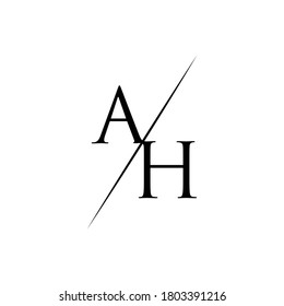 Creative minimalist AH vector logo design