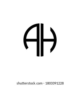 Diseño de logotipo vectorial de AH minimalista creativo