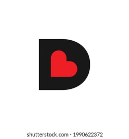 Alfabeto minimalista creativo Letra inicial marca monograma logotipo cardíaco DH D H editable en formato vector 