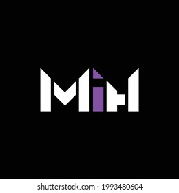 Creative Minimalist Alphabet Initial Letter Mark Monogram Logo MiH Mi iH M Editable in Vector Format