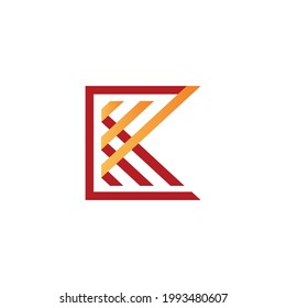 Creative Minimalist Alphabet Initial Letter Mark Monogram Logo Curve K Editable in Vector Format