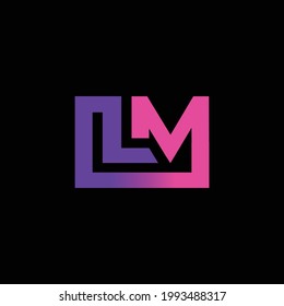 Creative Minimalist Alphabet Initial Letter Mark Monogram Logo LM ML Editable in Vector Format 