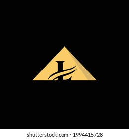Creative Minimalist Alphabet Initial Letter Mark Monogram Logo Pyramid L Editable in Vector Format 