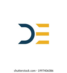 Creative Minimalist Alphabet Initial Letter Mark Monogram Logo DE D E Editable in Vector Format 