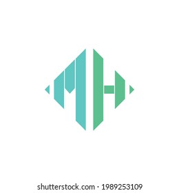 Creative Minimalist Alphabet Letter Mark Initials Monogram Logo MH M H Editable in Vector Format
