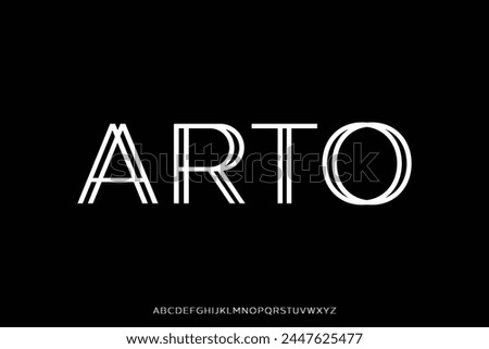 Creative minimalist art deco alphabet display font vector. Modern linear typeface