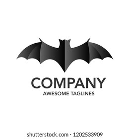 creative minimalist bat illustration logo vector