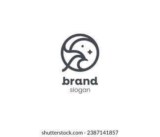 Creative minimalist bird line logo