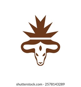 Creative Minimalist Bull Head Logo Design Silhouette Vector Illustration