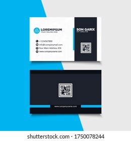 Creative minimalist business card name design template with simple modern elegant layout. Corporate identity card vector background for company.