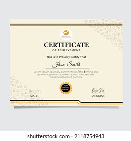 creative minimalist certificate design template