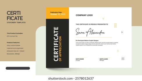 Creative Minimalist Certificate Design Template