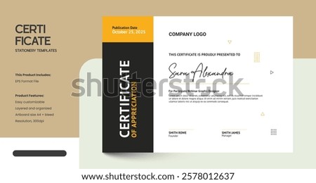 Creative Minimalist Certificate Design Template