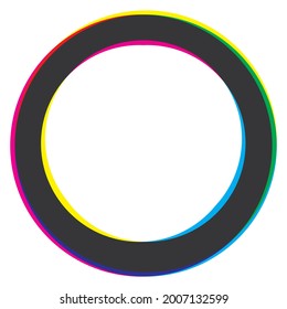 Creative minimalist contemporary art illustration, wall decoration, postcards, stickers, icons, brochure cover design. Playful composition of geometric circular shapes. Traditional printing inspired.