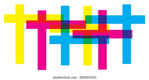 Creative minimalist contemporary art illustration, wall decoration, postcards, stickers, icons, brochure cover design. Playful composition of geometric shapes and lines. Traditional printing inspired.