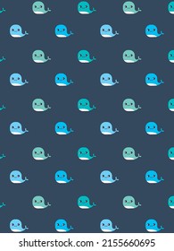 Creative minimalist cute whale pattern poster vector background