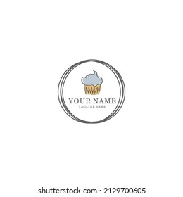 creative minimalist design cake logo