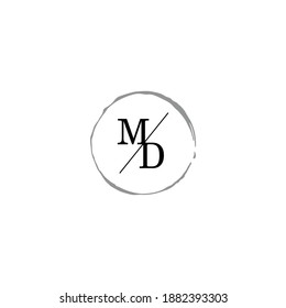 diseño minimalista creativo logotipo de las iniciales MD
