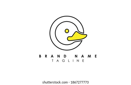 Creative and minimalist duck duck face logo