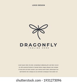 Creative Minimalist elegant Dragonfly wings icon logo design vector illustration. Dragonfly logo design color editable