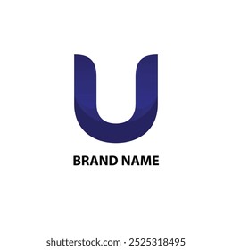 creative minimalist elegant modern logo letter U