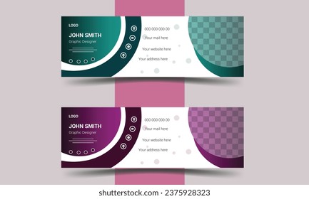 creative minimalist email signature  Design template with an author photo place.