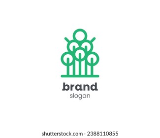 Creative minimalist green tree logo