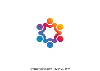 Creative and minimalist group consulting man icon logo design template on white background