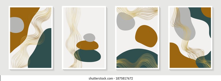 Creative minimalist hand draw Abstract art background with stain and shape elements vector EPS10. Design for wall decoration, postcard, poster or brochure