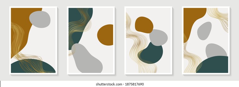 Creative minimalist hand draw Abstract art background with stain and shape elements vector EPS10. Design for wall decoration, postcard, poster or brochure