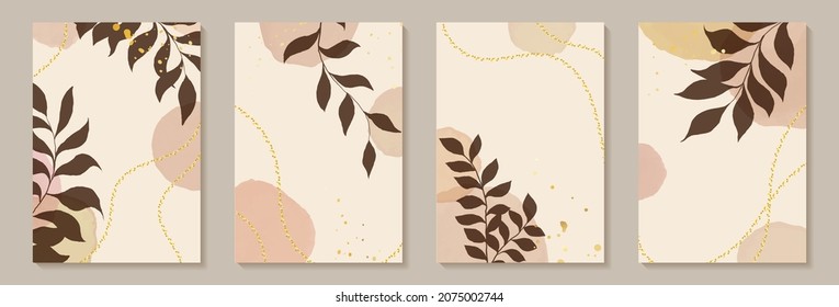 Creative minimalist hand draw Abstract art background. Modern aesthetic illustrations. Bohemian style Collection of contemporary artistic Design for wall decoration, postcard, poster, brochure