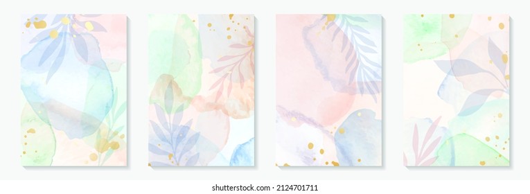 Creative minimalist hand draw Abstract art background. Modern watercolor illustrations. Bohemian style Collection of contemporary artistic Design for wall decoration, postcard, poster, brochure