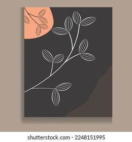 Dibujo a mano creativo minimalista Resumen de fondo artístico. Ilustraciones estéticas modernas. Estilo bohemio Colección de diseño artístico contemporáneo para la decoración de paredes, postales, carteles y folletos