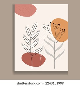 Creative minimalist hand draw Abstract art background. Modern aesthetic illustrations. Bohemian style Collection of contemporary artistic Design for wall decoration, postcards, posters, and brochures