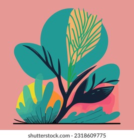 Kreative minimalistische Handzeichnung Abstrakter Kunsthintergrund. Moderne ästhetische Illustrationen.für die Innendekoration