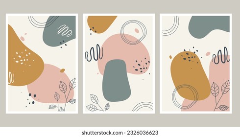 Creative minimalist hand draw Abstract art background. Modern aesthetic illustrations. Collection of contemporary artistic Design for wall decoration, postcard, poster, brochure