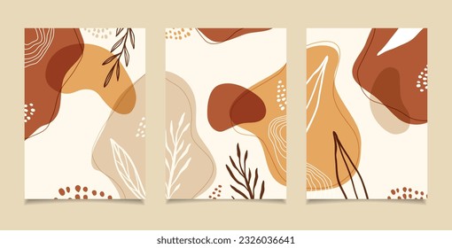Creative minimalist hand draw Abstract art background. Modern aesthetic illustrations. Collection of contemporary artistic Design for wall decoration, postcard, poster, brochure