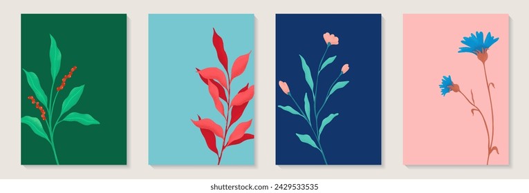 Creative minimalist hand draw Abstract art background. Modern aesthetic illustrations. Bohemian style Collection of contemporary artistic Design for wall decoration, postcard, poster, brochure