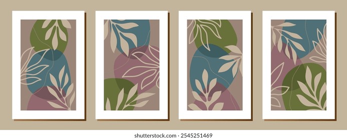 Creative minimalist hand draw Abstract art background. Modern aesthetic illustrations. Bohemian style Collection of contemporary artistic Design for wall decoration, postcard, poster, brochure